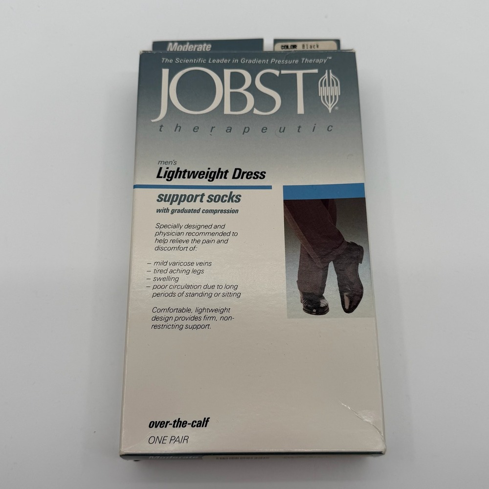 JOBST Support Socks Mens XL Black Dress OTC Moderate Compression Deadstock NOS